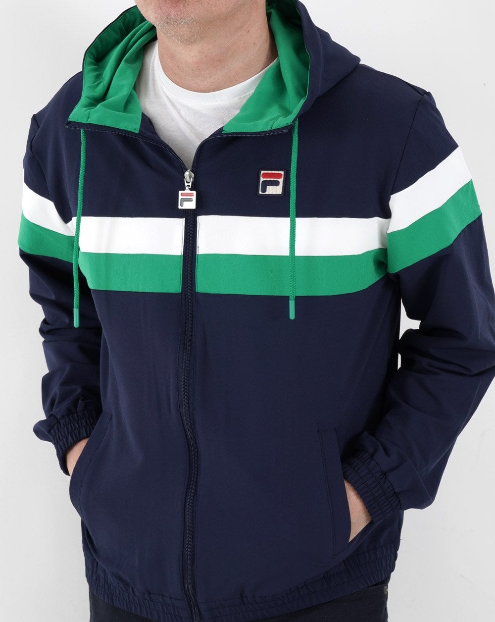 Fila Vintage Jacke Marineblau/Grün/Weiß