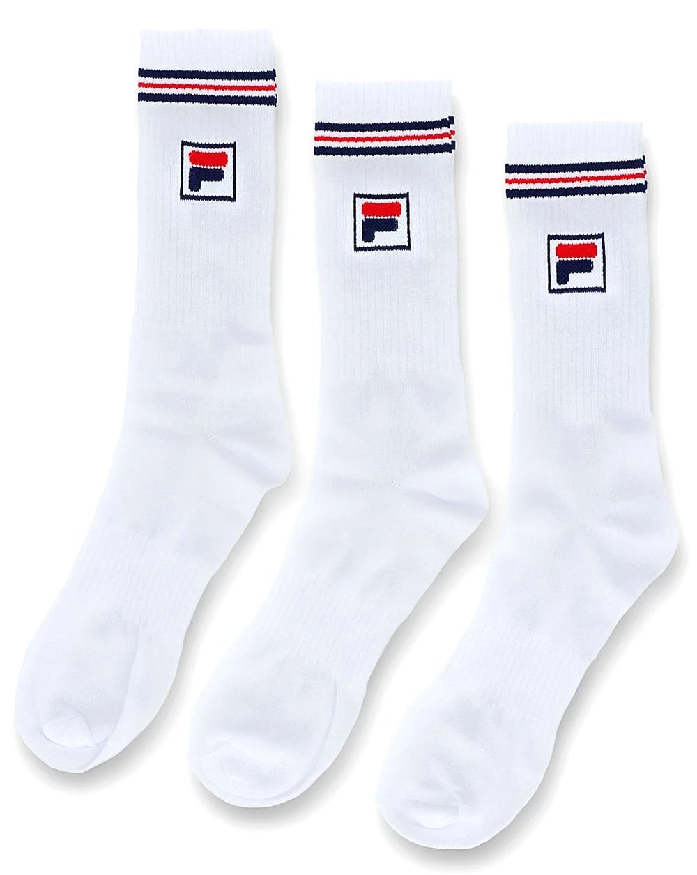 Fila Vintage Jent Crew Socks 3 Pack White