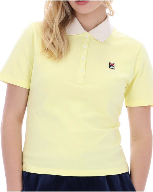 Fila Women Fila Vintage Juno Fitted Polo, Wachsgelb