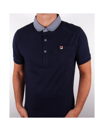 Fila Vintage Kissovos Poloshirt mit Penny-Kragen, Marineblau