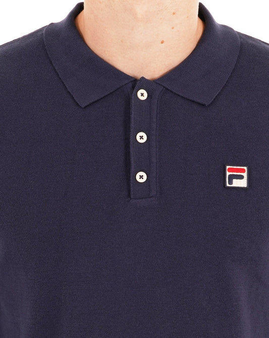 Fila Vintage Fila Vintage Strickpolo Langarm Marineblau