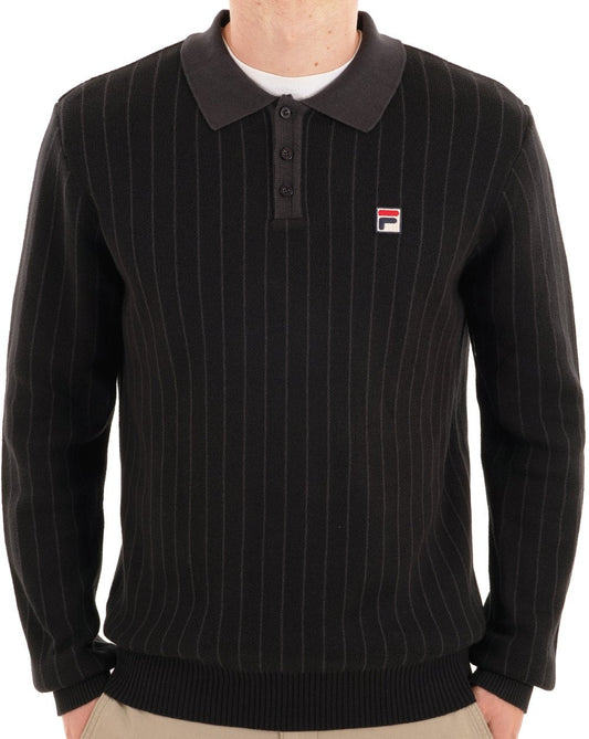 Fila Vintage Fila Vintage Kobe Strickpolo Schwarz Anthrazit