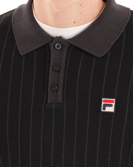 Fila Vintage Fila Vintage Kobe Strickpolo Schwarz Anthrazit