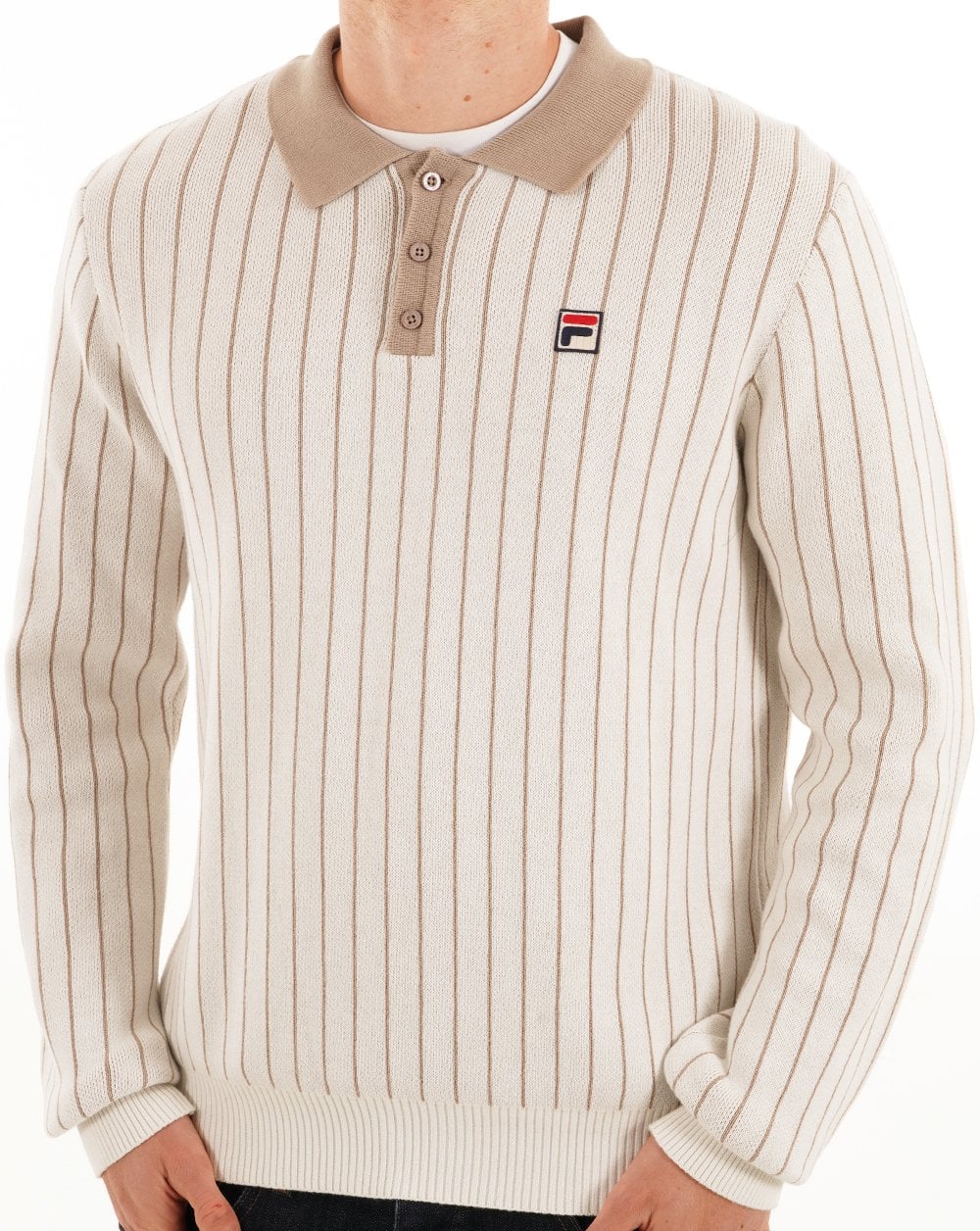 Fila Vintage Kobe Knit Polo Gardenia/Stone