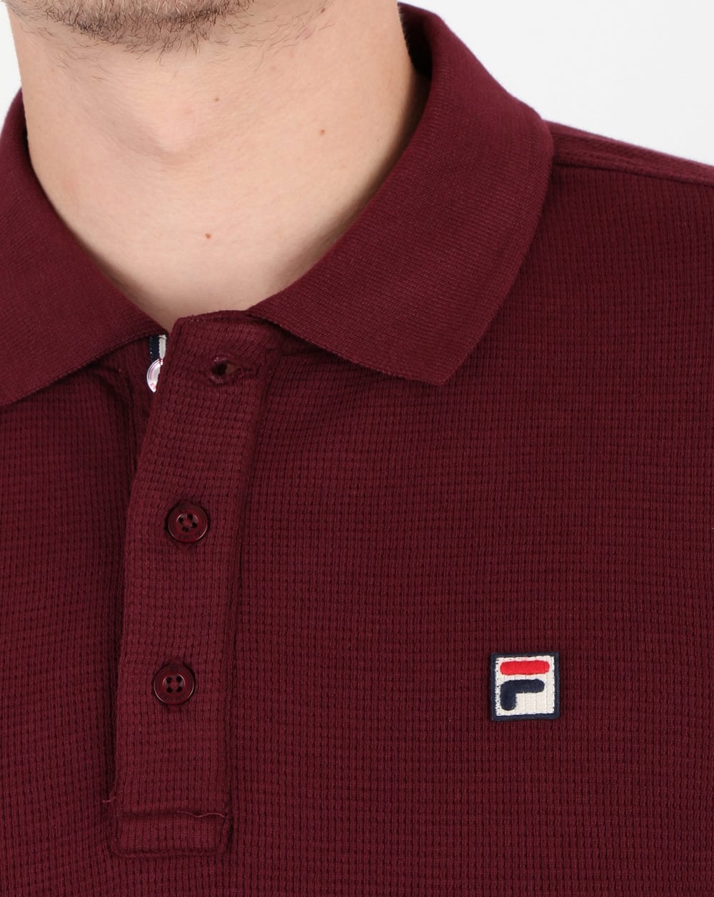 Fila Vintage Langarm-Poloshirt Rum Raisin