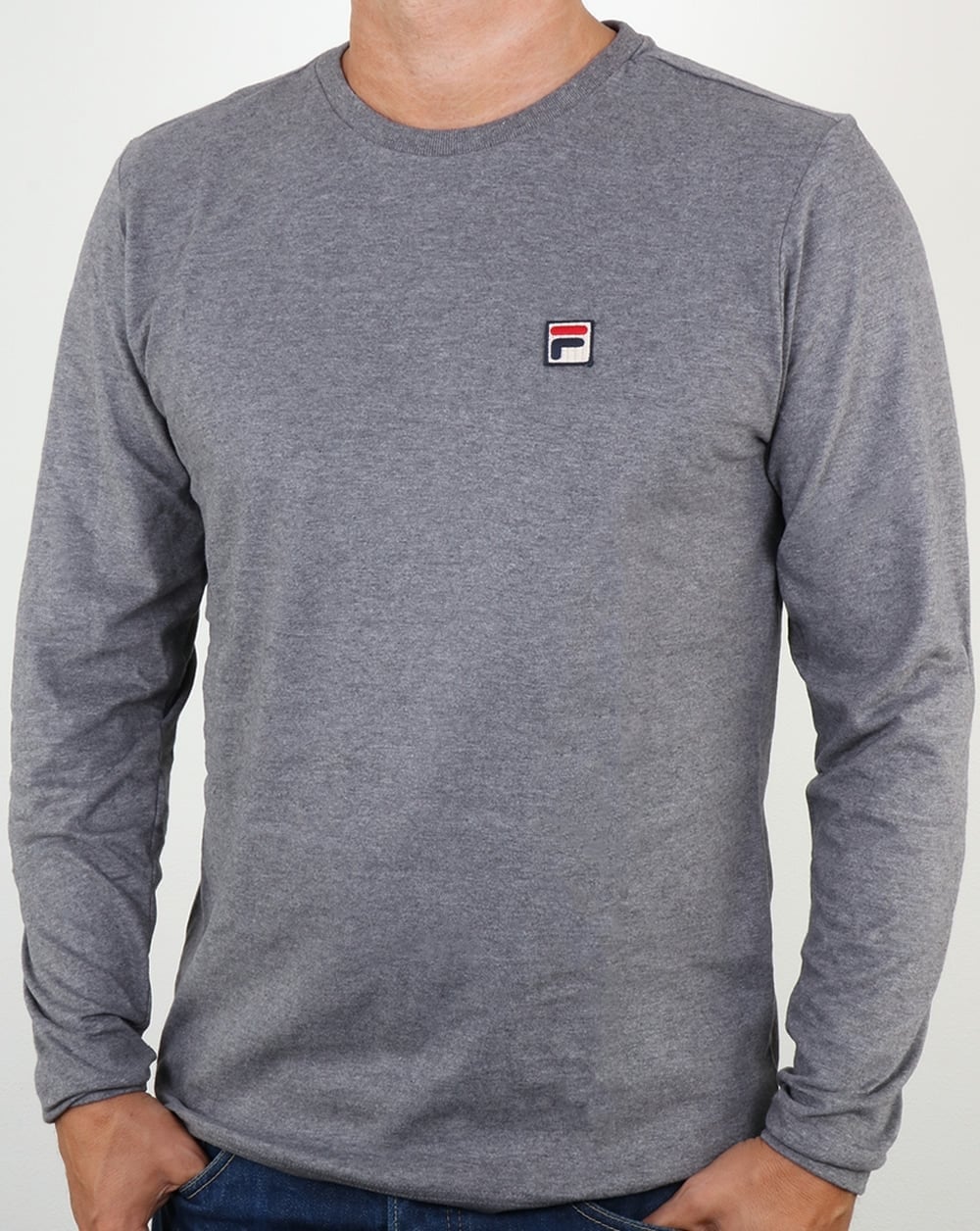 Fila Vintage Langarm-T-Shirt Grau meliert