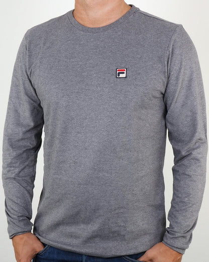 Fila Vintage Langarm-T-Shirt Grau meliert