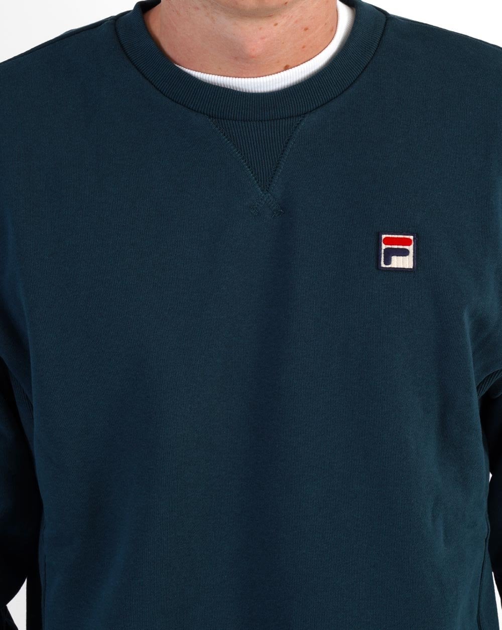 Fila Vintage Luka Crew Sweatshirt Dunkelblaugrün