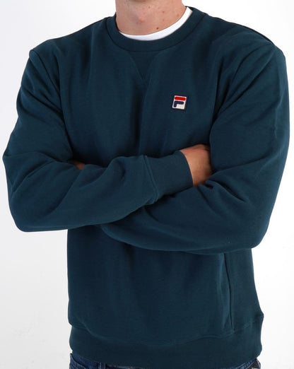 Fila Vintage Luka Crew Sweatshirt Dunkelblaugrün