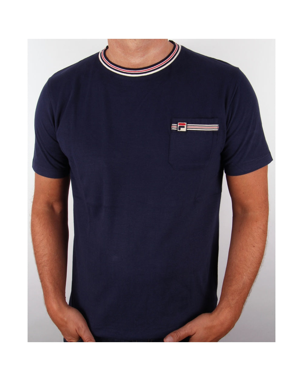 Fila Vintage Luzzi Tipped Pocket T-shirt Navy