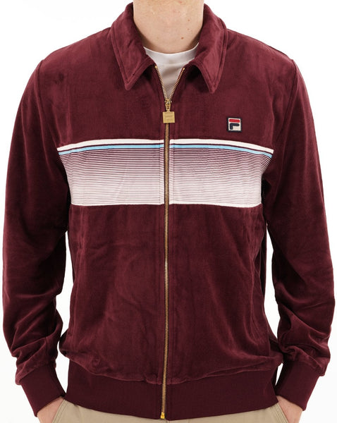 Fila Vintage Malakai Velour Track Top Port