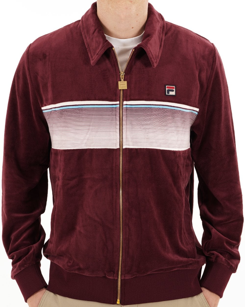 Fila Vintage Malakai Velour Track Top Port