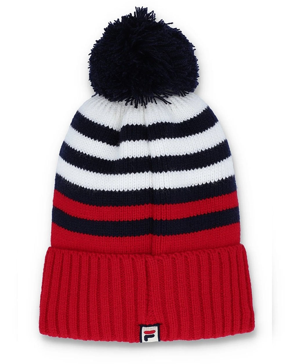 Fila Vintage Markee Pom Pom Beanie Rot/Marineblau/Weiß