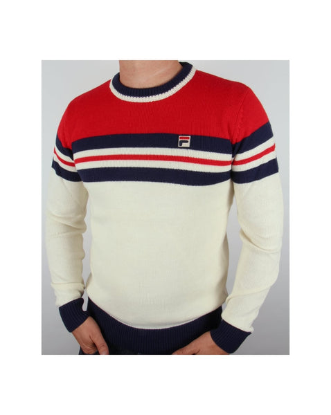 Fila Vintage Martelli Jumper Gardenia/Red/Navy