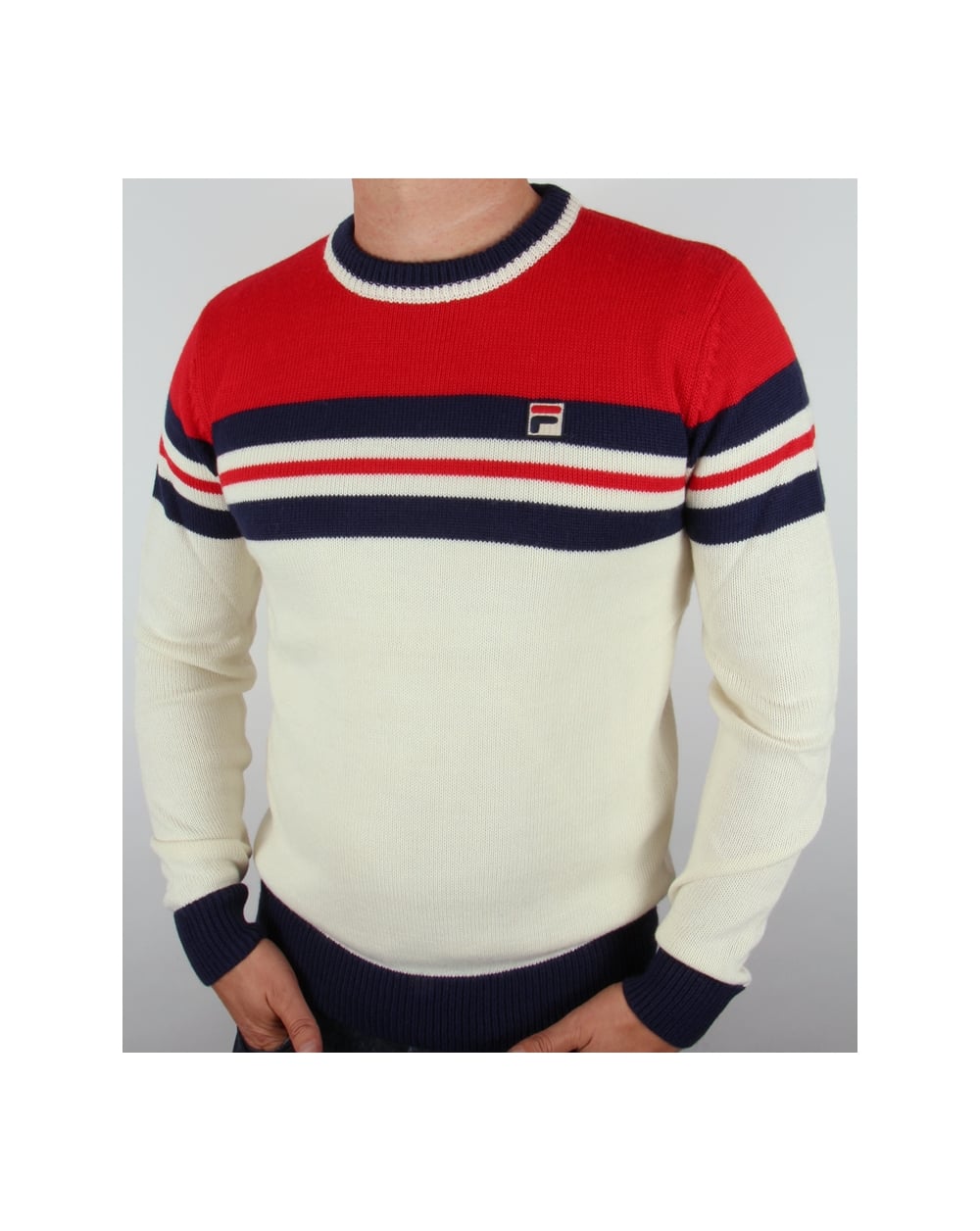Fila Vintage Martelli Pullover Gardenia/Rot/Marine 