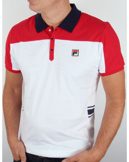 Fila Vintage Mivvi Poloshirt Weiß/Rot