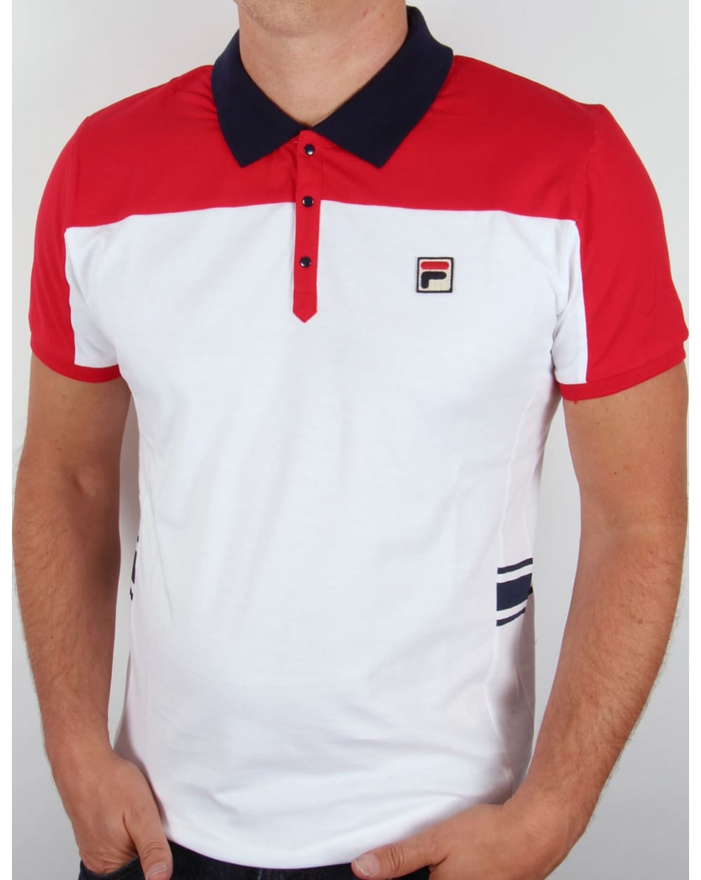 Fila Vintage Mivvi Poloshirt Weiß/Rot