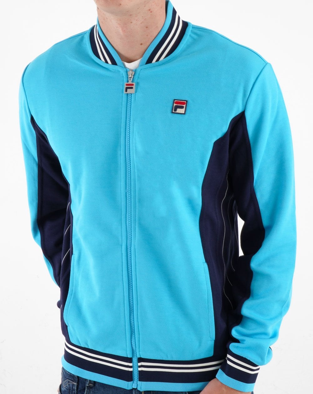 Fila Vintage Mk1 Settanta Track Top Aqua Blue/Navy