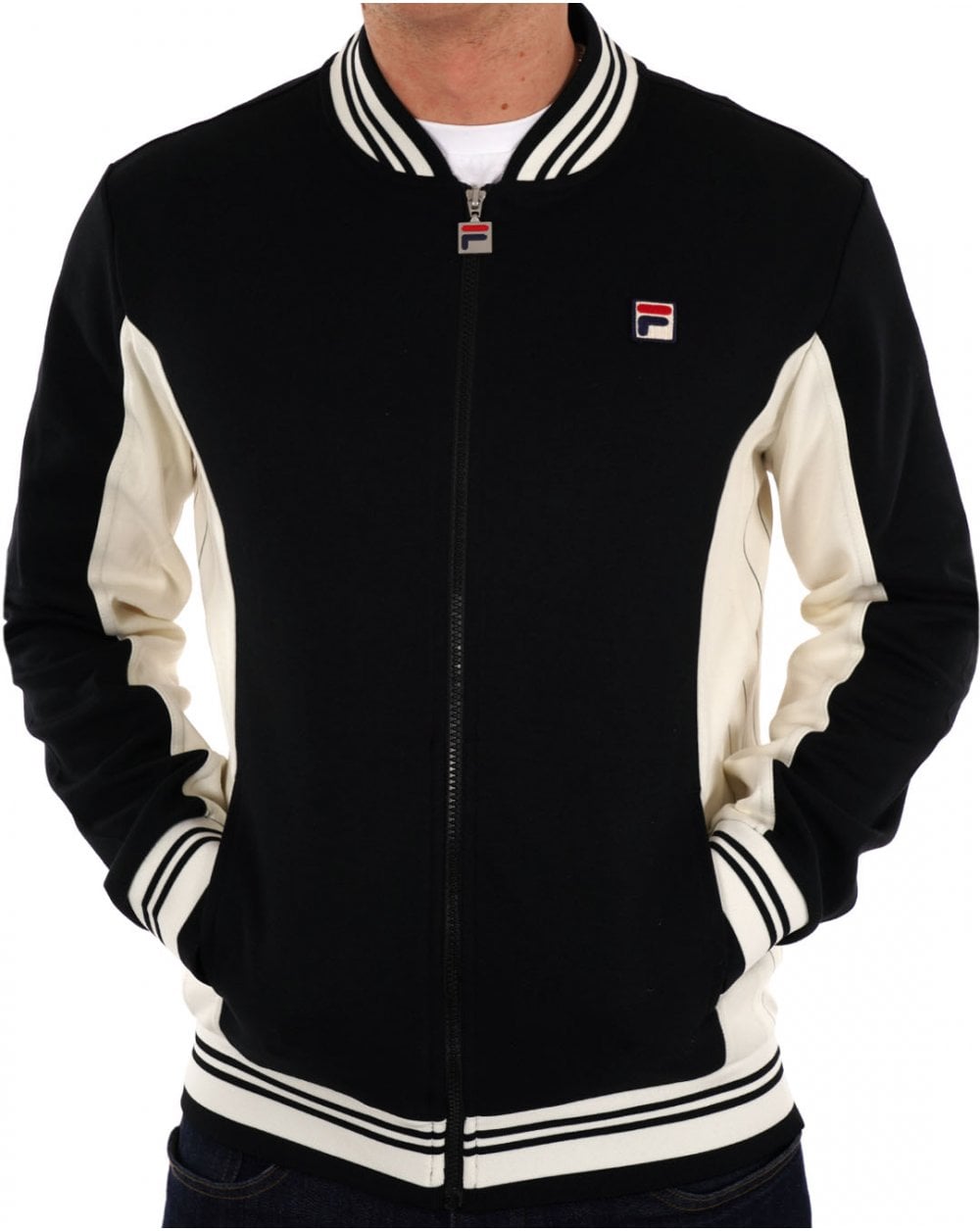 Fila Vintage Mk1 Settanta Track Top Black / Gardenia