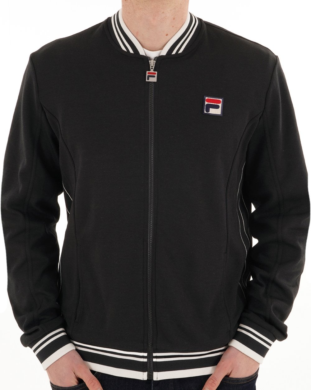 Fila Vintage MK1 Settanta Track Top Schwarz Weiß