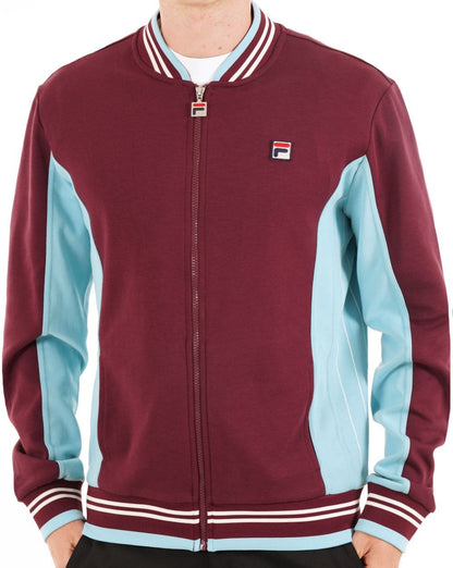 Fila Vintage Mk1 Settanta Track Top Dunkelrot/Türkis