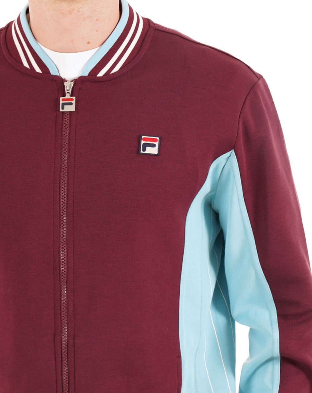 Fila Vintage Mk1 Settanta Track Top Dunkelrot/Türkis