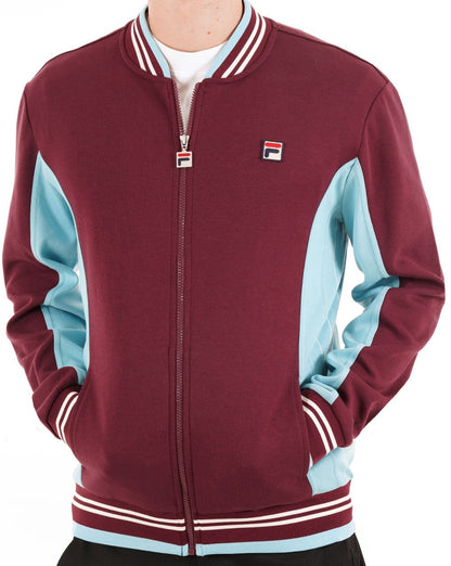 Fila Vintage Mk1 Settanta Track Top Dunkelrot/Türkis
