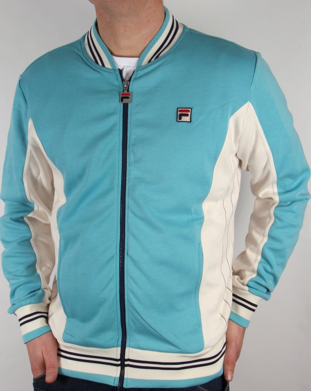 Fila Vintage Mk1 Settanta Trainingsjacke Eierschalenblau/Gardenie