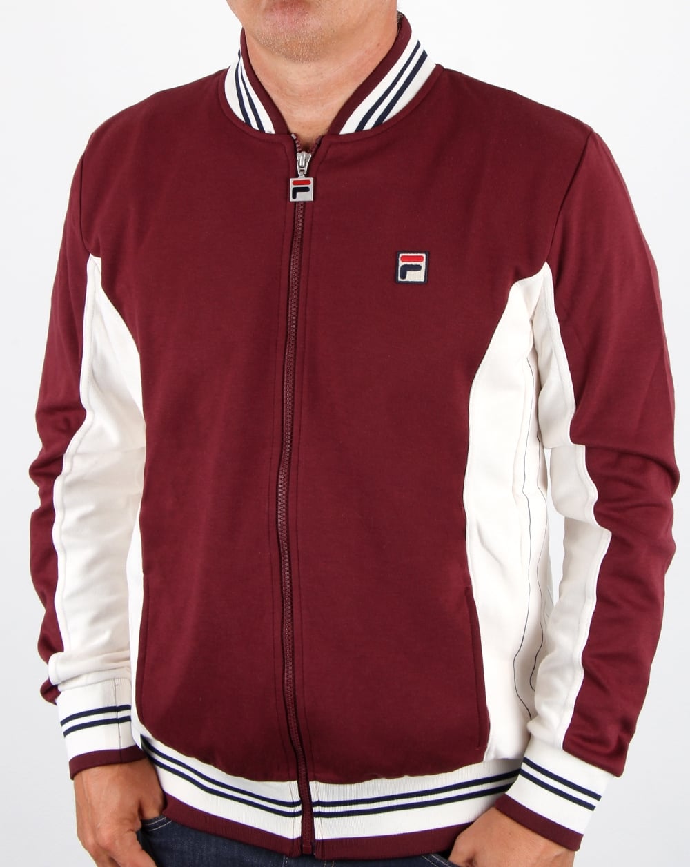 Fila Vintage Mk1 Settanta Trainingsjacke, Neu, Burgunderrot