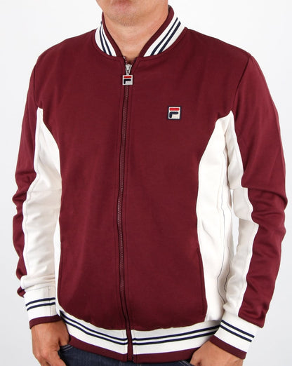Fila Vintage Mk1 Settanta Trainingsjacke, Neu, Burgunderrot