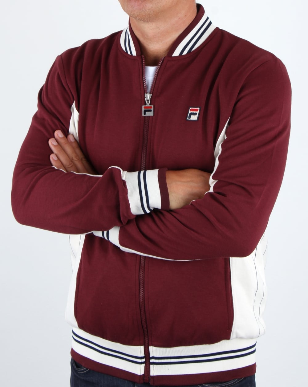 Fila Vintage Mk1 Settanta Trainingsjacke, Neu, Burgunderrot