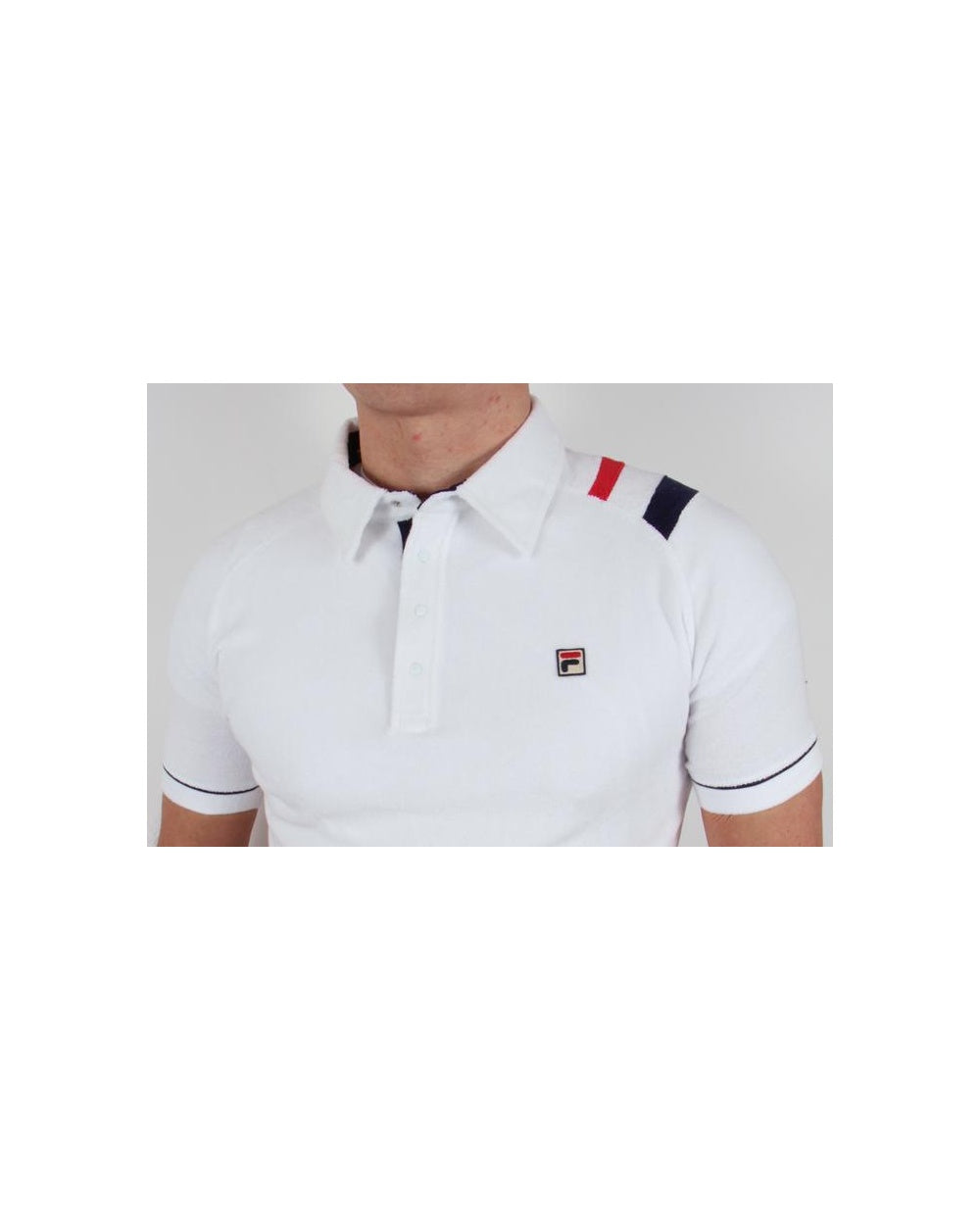 Fila Vintage Mk2 Salice Poloshirt Weiß/Marineblau/Rot