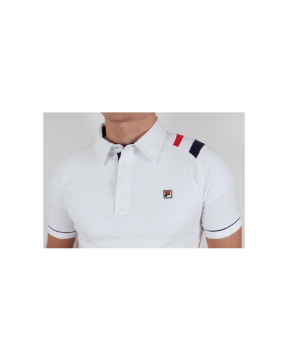 Fila Vintage Mk2 Salice Poloshirt Weiß/Marineblau/Rot
