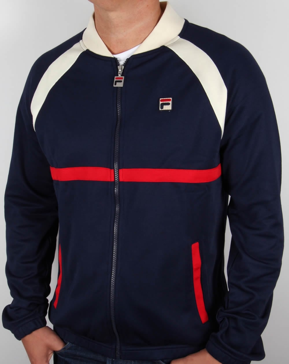 Fila Vintage Monte Track Top Navy/Red/Gardenia