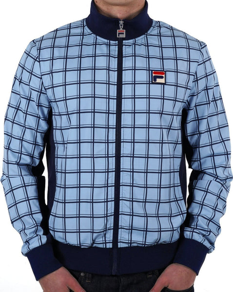 Fila Vintage Morgan Windowpane Track Top Sky Blue/Navy