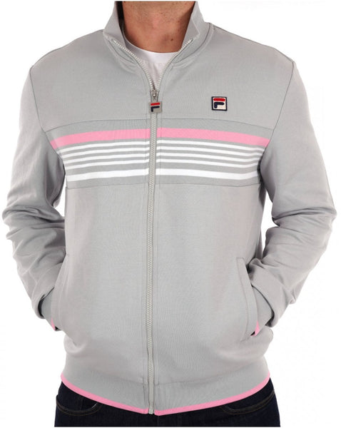 Fila Vintage Multi Stripe Track Top Grey - Pink
