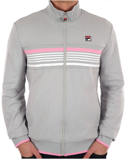 Fila Vintage Multi Stripe Track Top Grau – Pink