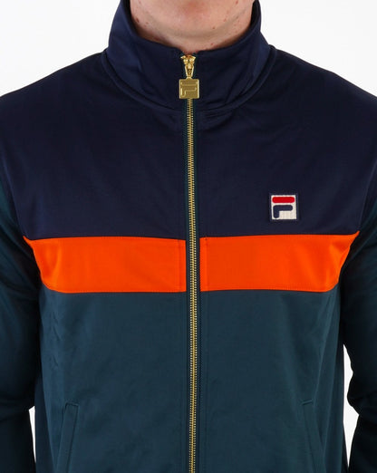 Fila Vintage Nash Trainingsjacke Dunkelblaugrün/Marineblau/Orange