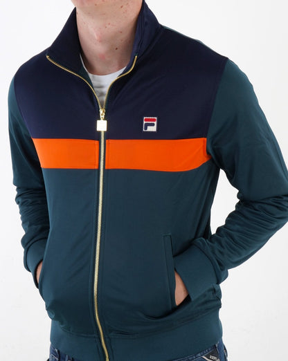 Fila Vintage Nash Trainingsjacke Dunkelblaugrün/Marineblau/Orange