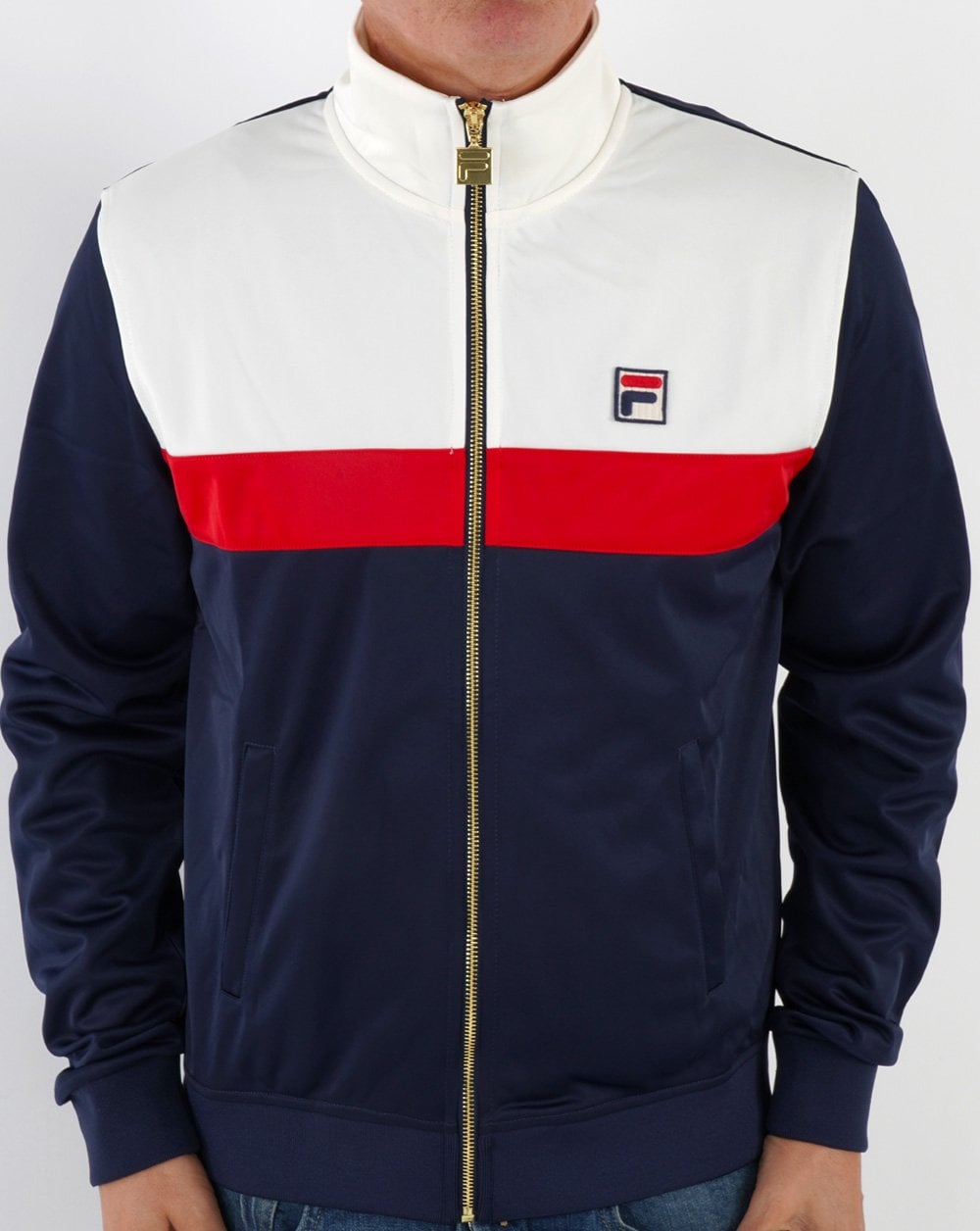 Fila Vintage Nash Trainingsjacke Marineblau/Off-White/Rot