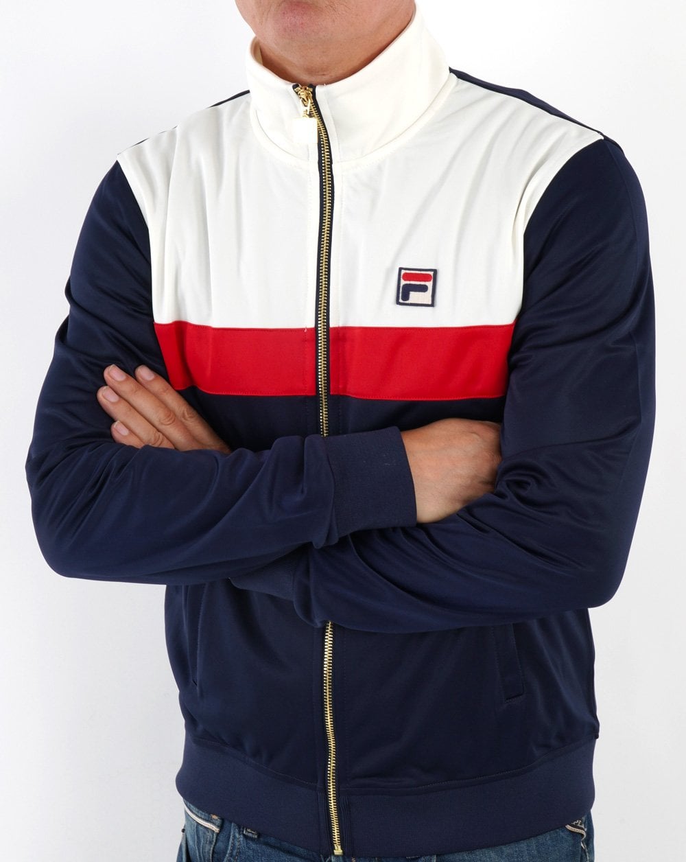 Fila Vintage Nash Trainingsjacke Marineblau/Off-White/Rot