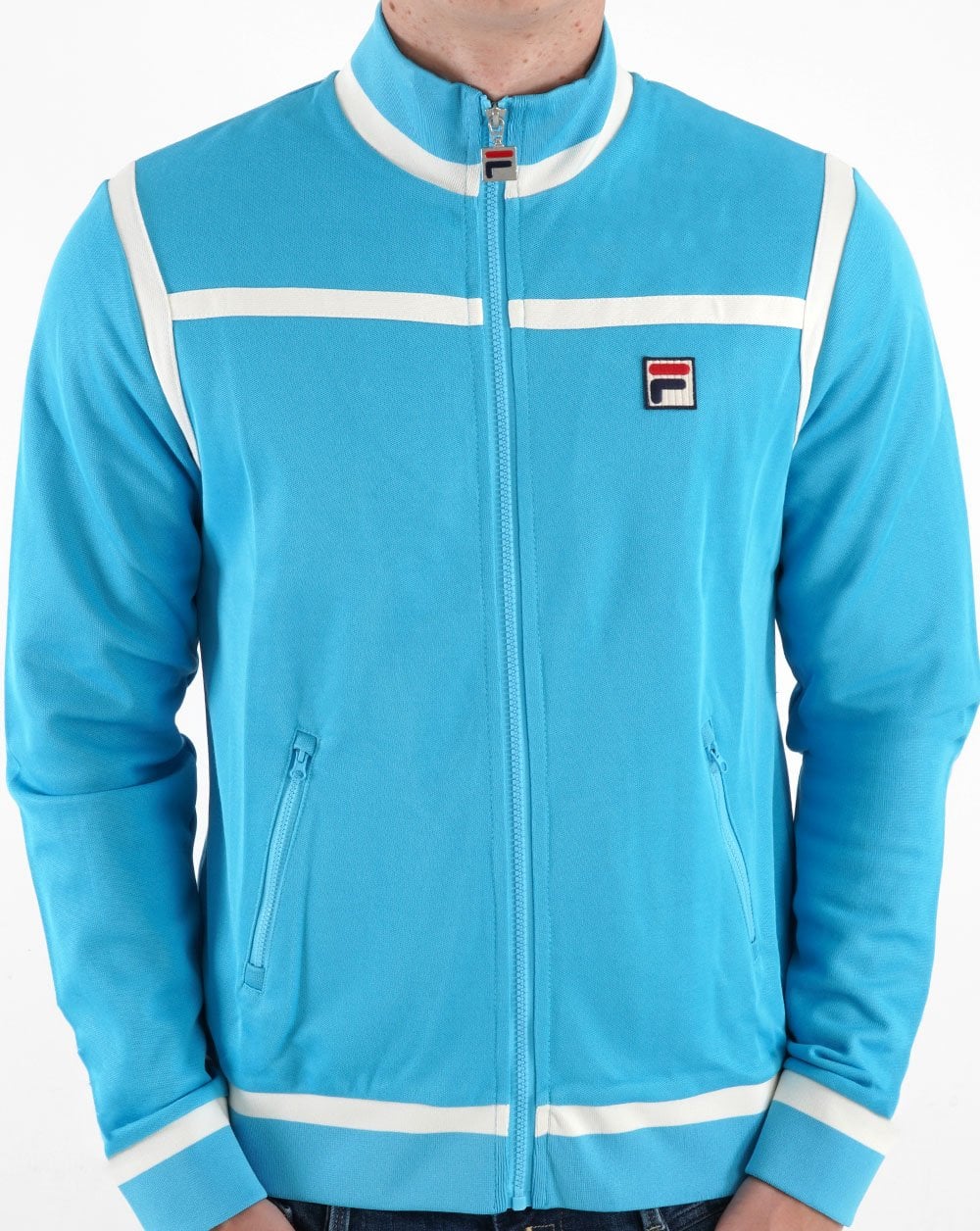 Fila Vintage Nate Trainingsjacke Aquablau/Off-White