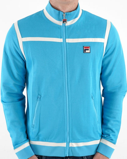 Fila Vintage Nate Trainingsjacke Aquablau/Off-White
