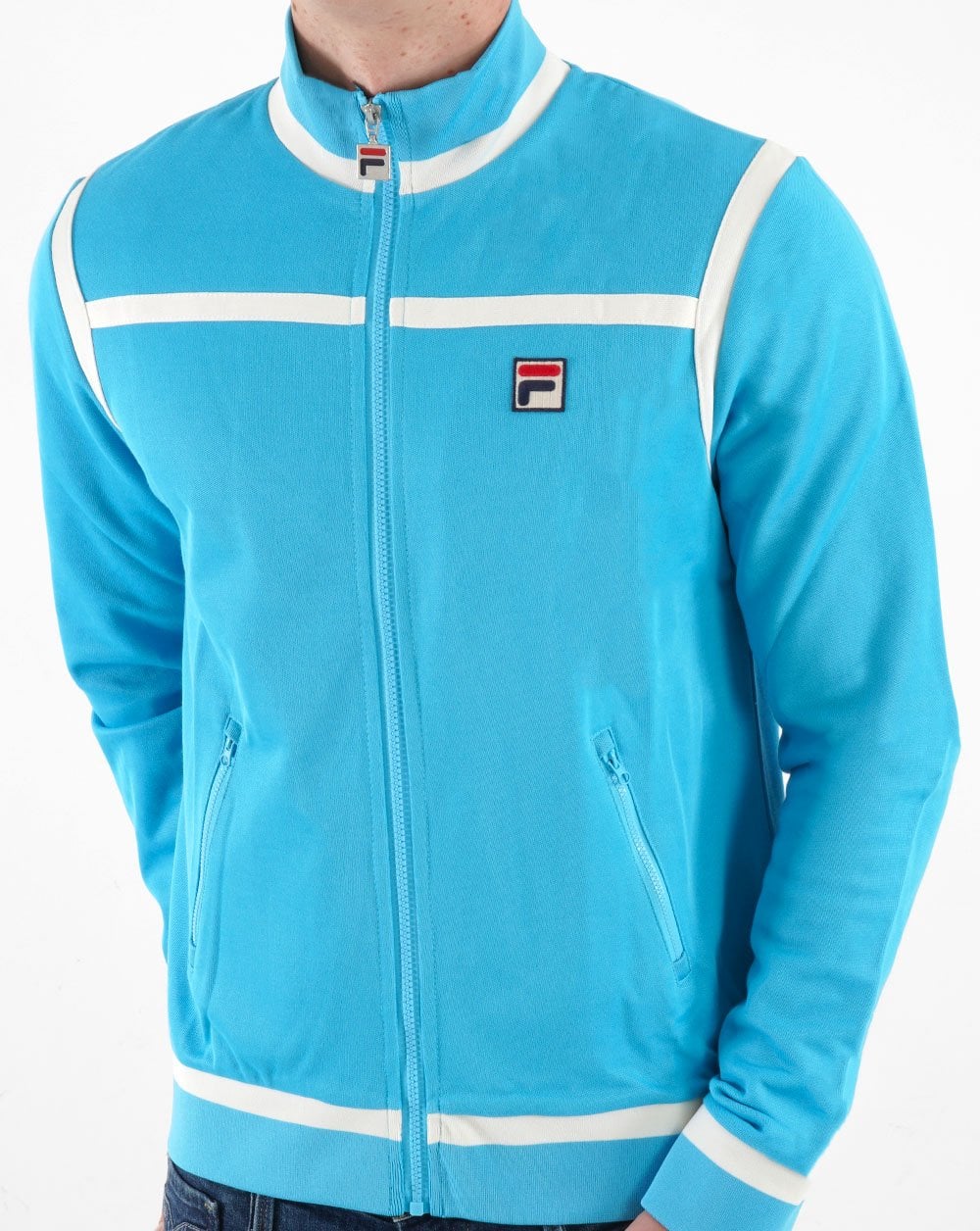 Fila Vintage Nate Track Top Aqua Blue/Off White