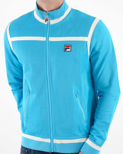 Fila Vintage Nate Trainingsjacke Aquablau/Off-White