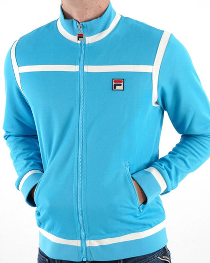 Fila Vintage Nate Trainingsjacke Aquablau/Off-White