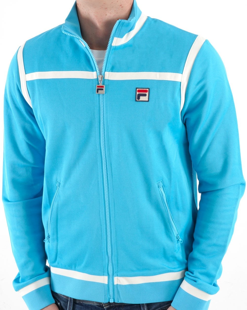 Fila Vintage Nate Trainingsjacke Aquablau/Off-White