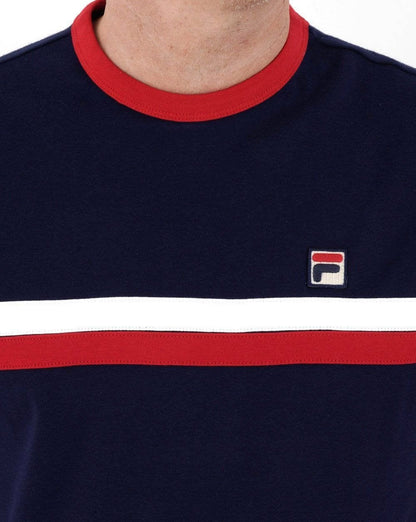 Fila Vintage Old Skool T-Shirt Marineblau/Rot