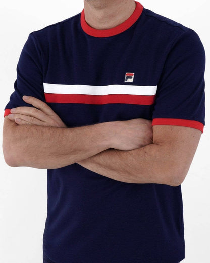 Fila Vintage Old Skool T-Shirt Marineblau/Rot