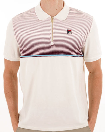Fila Vintage Paco Velours-Polo mit Reißverschluss Gardenia